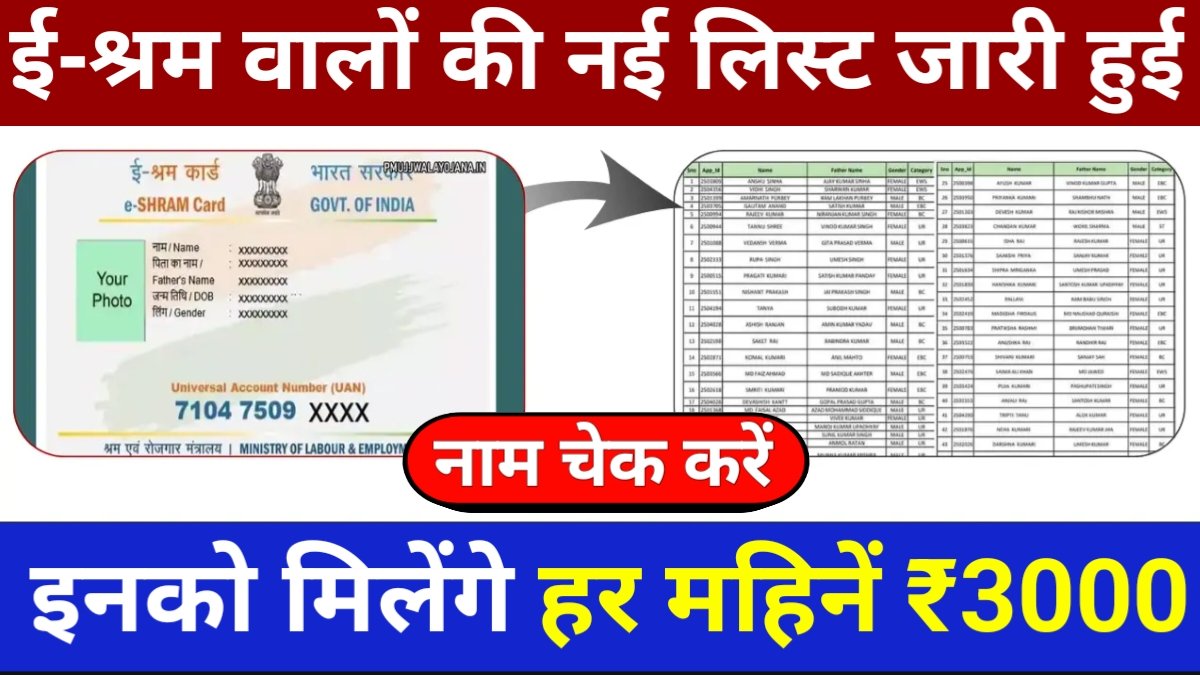 E Shram Card Pension Scheme List